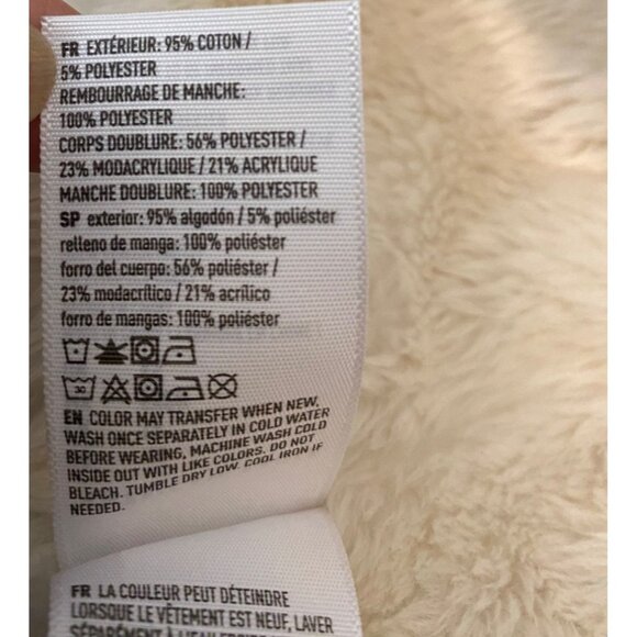 American Eagle Faux Shearling-Lined Denim Jacket With Button & Zip Closure XS - Picture 7 of 14